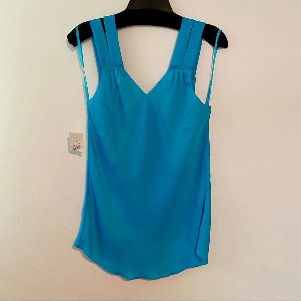 RACHEL ROY Tank Top Blouse Size Medium NWT Blue Turquoise V Neck 2 Straps - Picture 3 of 7